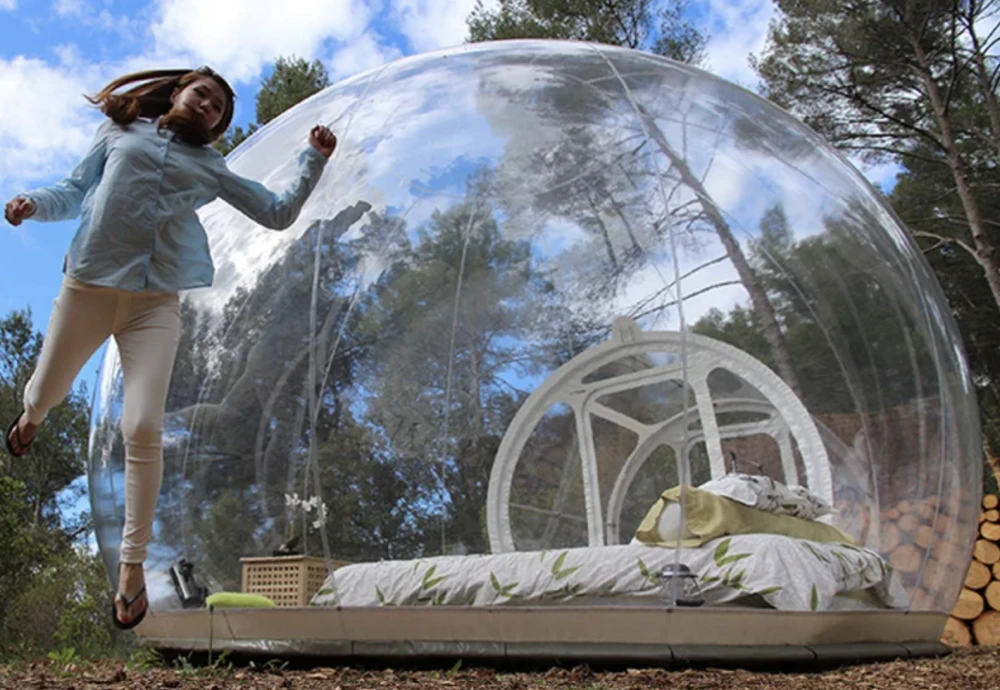 pvc transparent bubble tent with led lighting with heaters